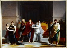 Last scene of the tragedy "Rodogune" at the Theatre-Francais, 1810. Creator: Jacques Augustin Pajou