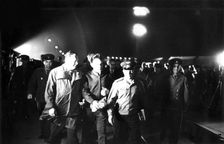 Last steps of Russian cosmonaut Vladimir Komarov, Baikonur Cosmodrome, USSR, 23 April 1967