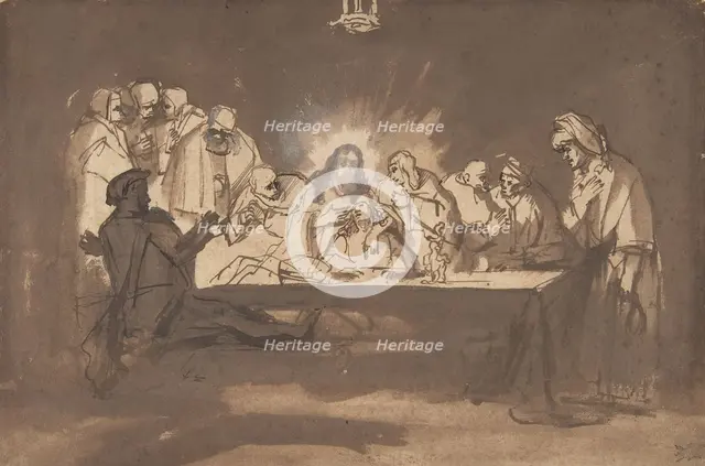 Last Supper, late 1650s. Creator: Philip Koninck.