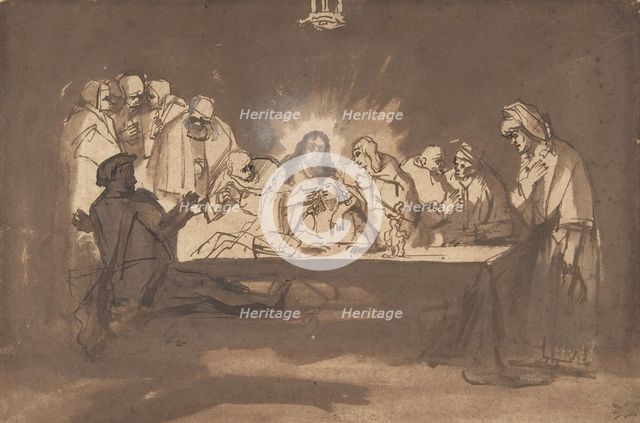 Last Supper, late 1650s. Creator: Philip Koninck.