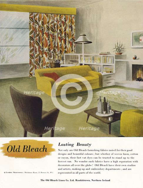 'Lasting Beauty - Old Bleach Linen Co. advertisement', c1945. Artist: Unknown.