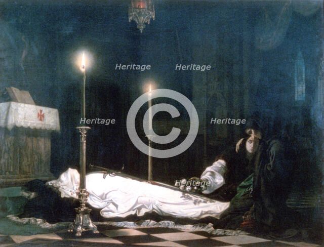 'Laszlo Hunyadi on the Bier', 1859. Artist: Viktor Madarasz