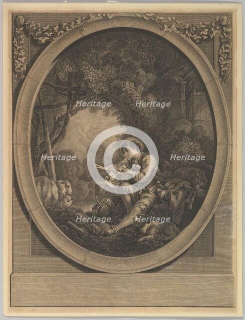 L'Départ du Courier (The Departure of the Messenger), 18th century. Creators: Jacques Firmin Beauvarlet, Francois Boucher.