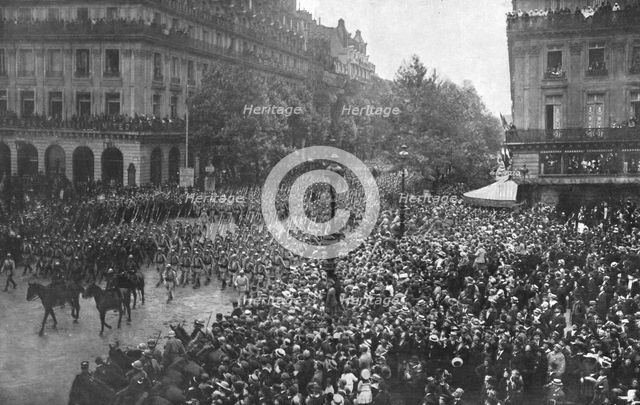 'Le 14 juillet 1916 a Paris: L'armee et la Foule, Place de l'Opera', 1916. Creator: Jean Clair-Guyot.
