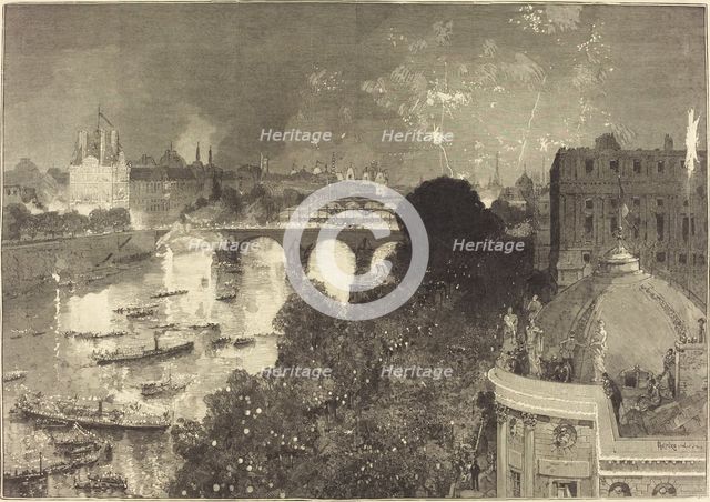 Le 14 Juillet. Illumination de la Seine du Pont Neuf au Pont au Change, 1882. Creator: Auguste Lepere.