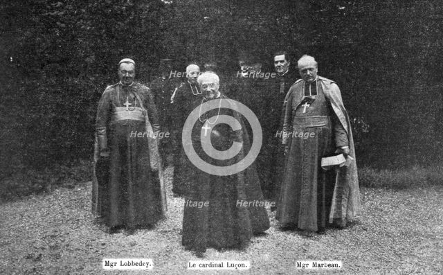 'Le 2e anniversaire de la Marne; Trois grandes figures du haut clerge francais', 1916. Creator: Jean Clair-Guyot.