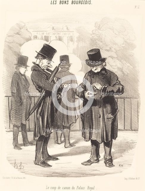 Le coup de canon du Palais Royal, 1846. Creator: Honore Daumier.