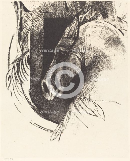 Le Coursier (The Race Horse), 1894. Creator: Odilon Redon.