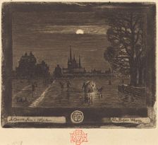 Le Couvre-Feu (The Curfew) [recto], 1874/1875. Creator: Felix Hilaire Buhot