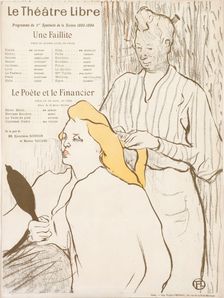 Le Coiffeur - Programme de Théâtre Libre, 1893. Creator: Toulouse-Lautrec, Henri, de (1864-1901)