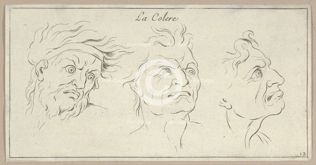 Le Colère (from Caractères des passions, gravés sur les desseins de l'illustre Monsie..., 1695-1720. Creator: Sébastien Le Clerc the Younger.