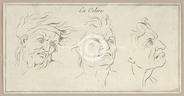 Le Colère (from Caractères des passions, gravés sur les desseins de l'illustre Monsie..., 1695-1720. Creator: Sébastien Le Clerc the Younger.