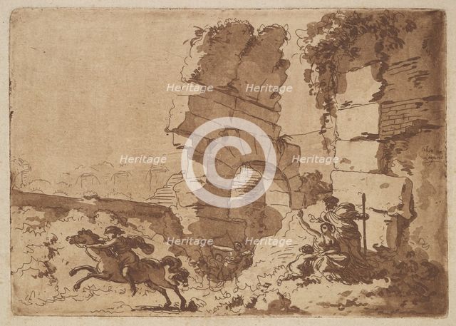 Le Colisée (The Colosseum), in an album containing Recueil de Compositions par Lagren..., 1782-1821. Creator: Jean Jacques Lagrenee.