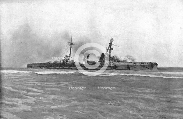 'Le combat Naval D'Heligoland; La fin du croiseur allemand "Blucher" coule bas le 24 janvier 1915... Creator: Unknown.