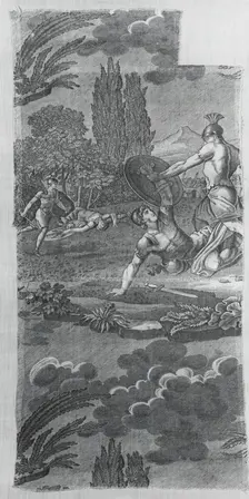 Le Combat des Horaces et des Curiaces (Furnishing Fabric), Nantes, c. 1820. Creator: Unknown