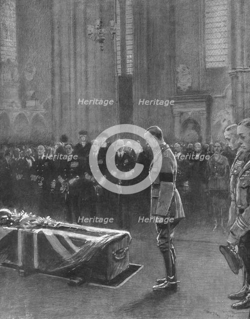 'Le "Combattant Inconnu" Britannique; a Westminster: le roi George V et, derriere lui, ses...1920. Creator: Georges Bertin Scott.