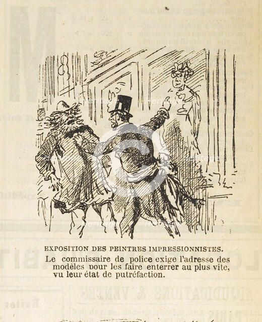 Le commissaire de police exige l'adresse des modèles pour les faire enterrer..., 1877. Creator: Cham (Amédée Charles de Noé) (1819-1879).
