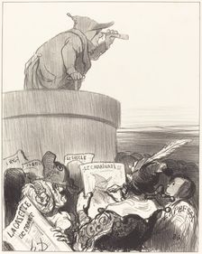 Le Constitutionnel contemplant l'horizon politique, 1849. Creator: Honore Daumier