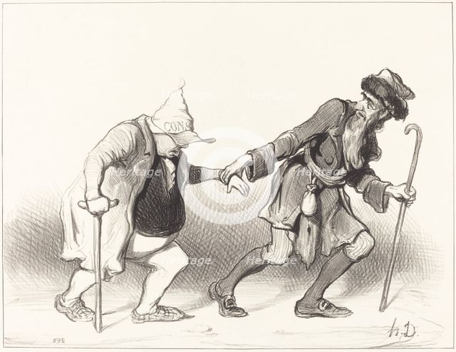 Le Constitutionnel et le Juif errant, 1844. Creator: Honore Daumier.