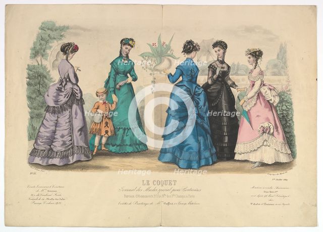 Le Coquet, No. 22, from Journal des Modes Spécial pour Couturières, July 1, 1869. Creator: Laure Noel.