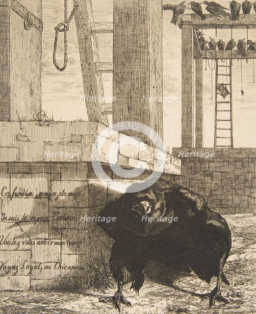 Le Corbeau, 1859. Creator: Felix Bracquemond.