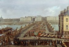 Le cortège impérial se rendant à Notre-Dame pour la cérémonie du sacre, le 2 décembre 1804..., 1805. Creator: Jacques Bertaux