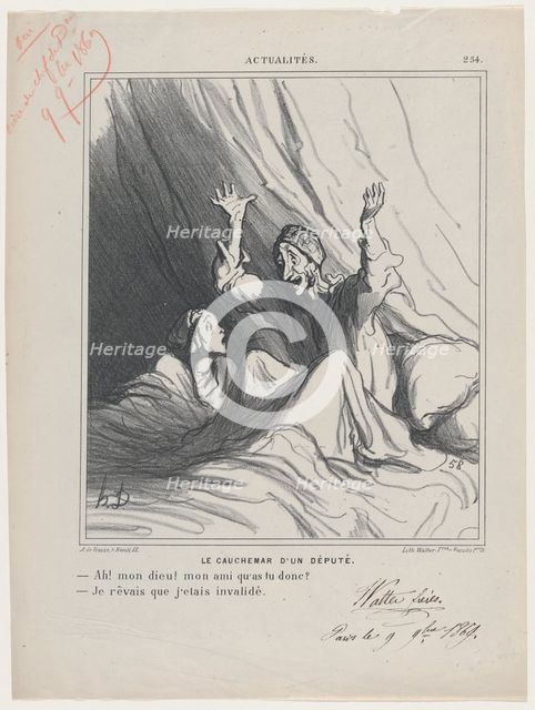 Le Cauchemar d'un Député, 1869. Creator: Honore Daumier.