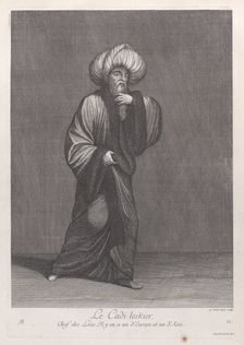 Le Cadi-leskier, Chef des Loix. Il y en a un d'Europe et un d'Asie, 1714-15. Creator: Unknown