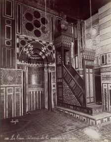 Le Caire - Intérieur de la mosquée El Bordei, 1870s. Creator: Felix Bonfils