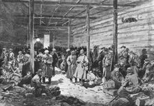 Le calvaire des six cents otages; Etable de Milejgany, pres de Zosie, ou cent cinquante..., 1918. Creator: Frederic de Haenen