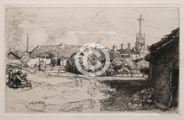 Le Calvaire, St. Jean-de-Mont, 1909. Creator: Auguste Louis Lepère (French, 1849-1918).
