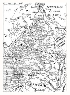 Le Cameroun Francais; Carte du Cameroun franco-britannique 1916. Creator: Unknown