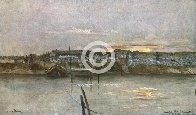 ''Le Canal de l'Yser a Nieuport.', 1916. Creator: Francois Flameng.