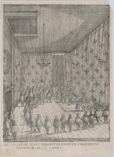 Le Cercle De Leurs Magestes Dans La Chambre De Presence: A: S. Iames; illustration from H..., 1639. Creator: Anon