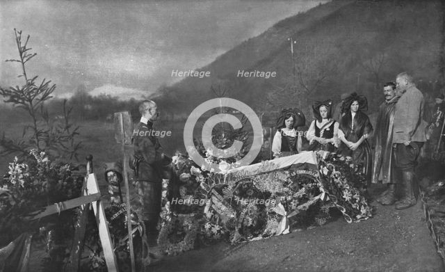 'Le Cercueil du general Serret, mort de ses blessures en terre D'Alsace..., 1916. Creator: Unknown.