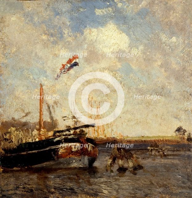 Le chaland, between 1850 and 1853. Creator: Felix Francois Georges Philibert Ziem.