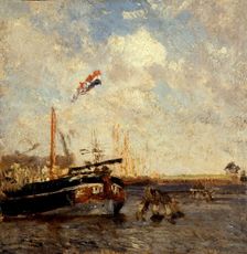 Le chaland, between 1850 and 1853. Creator: Felix Francois Georges Philibert Ziem