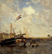 Le chaland, between 1850 and 1853. Creator: Felix Francois Georges Philibert Ziem