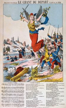 Le Chant du Depart song sheet, Franco-Prussian war, 1870-1871. Artist: Anon