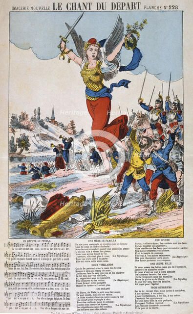 'Le Chant du Depart', song sheet, Franco-Prussian war, 1870-1871.  Artist: Anon