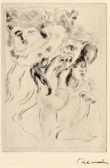 Le Chapeau Epignele, (Pinning the Hat), c1894. Creator: Pierre-Auguste Renoir