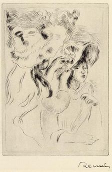 Le Chapeau Epignele, (Pinning the Hat), c1894. Creator: Pierre-Auguste Renoir