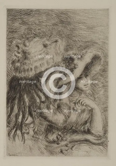 Le chapeau épinglé (Pinning the hat), 1894. Creator: Pierre-Auguste Renoir.
