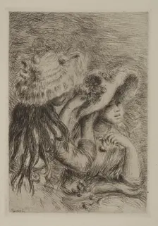 Le chapeau épinglé (Pinning the hat), 1894. Creator: Pierre-Auguste Renoir