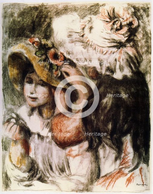 Le Chapeau épinglé (Pinning the Hat), 1898. Artist: Renoir, Pierre Auguste (1841-1919)