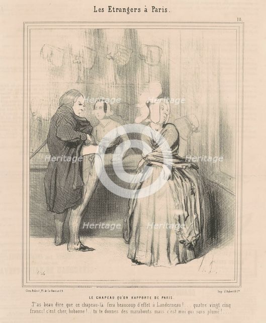 Le chapeau qu'on rapporte de Paris, 1844. Creator: Honore Daumier.
