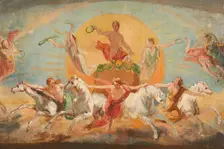 Le char d'Apollon - esquisse pour l'ancien hôtel de Ville, c.1851. Creator: Léon Cogniet