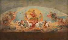 Le char d'Apollon - esquisse pour l'ancien hôtel de Ville, c.1851. Creator: Léon Cogniet