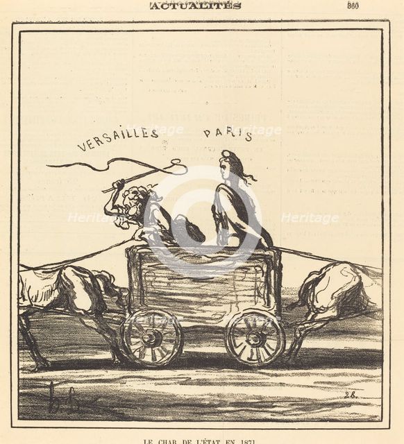 Le char de l'état en 1871, 1871. Creator: Honore Daumier.