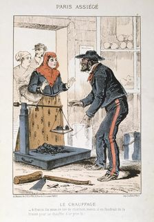 Le Chauffage Siege of Paris, 1870-1871. Artist: Anon
